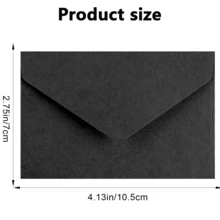 50/100 个黑色迷你信封 10.5 厘米 X 7 厘米 - 小型礼品卡信封适用于婚礼、迎婴派对、感谢卡、回复卡、照片等。 - 長方形 - 查看 2