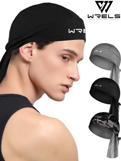 1 Piece Men's Scarf Turban Hair Cap Lightweight Cycling Cap, Solid Color Cloth Bandage Headband, Cycling Cap Silky Accessories, Suitable For Dating, Traveling And Vacationing, Suitable For Cycling, Daily Use, Motorcycle Helmet Liner