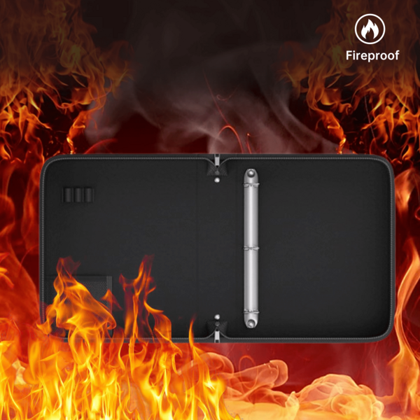 Upgraded Storage Folder Back-To-School Season Must-Have Flame Resistant 3-Ring Binder Cover (Does Not Include Inner Pages) Zippered Flame Resistant Binder Made Of Fiberglass And Silicone Can Hold 375 Sheets Of Paper Suitable For Home, Office, Business Travel, And School