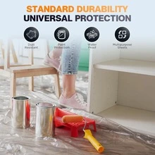 1 件塑料家具罩，用于搬家、庭院沙发罩、沙发套、画家床单、防尘布，用于翻新包装、存储地板保护、室内室外