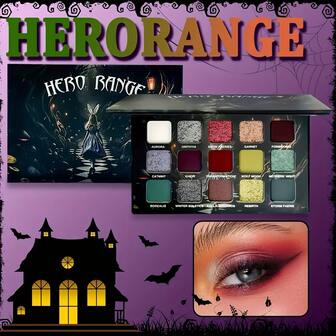 Paleta de sombras de ojos con 15 colores de tonos terrosos, texturas brillantes y mates, con molido fino y larga duración, resistente al agua, para crear un maquillaje de ojos cautivador, con espejo incorporado, adecuada para ojos ahumados, perlas, paleta de maquillaje multifuncional, excelente para Halloween, Navidad, Carnaval, fiestas, fiestas de disfraces, juegos de roles, cumpleaños, regalos del Día de San Valentín, HERORANGE