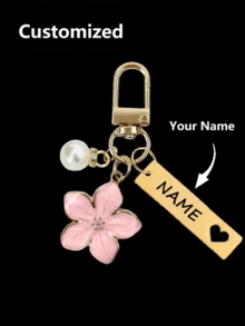 1 pezzo Portachiavi in metallo personalizzato a forma di fiore di ciliegio, leggero ed elegante, con accessorio tag, adatto per borse, chiavi dell'auto, regali di coppia e vacanze, multifunzionale, durevole, ornamentale, riutilizzabile, raffinato, di stile, di alta qualità, colorato, moderno, personalizzato, unico, regali ideali per lui, regali ideali per lei, fidanzato, amici, tea room, casa, ufficio, per anniversari, per San Valentino, per la Festa della Mamma, per compleanni, per la Festa del Papà, per matrimoni, per il riscaldamento della casa, atmosfera natalizia in casa, souvenir