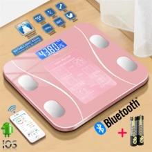 USB Bluetooth Bioimpedance Scale Body Measurement Via App Up To 140kg Weight Small Domestic Scale - LYDZC-battery-pink - View 1
