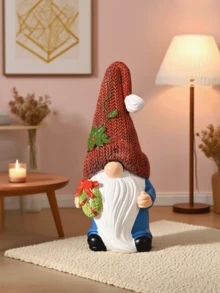 Figura decorativa de gnomo navideño, 1 pieza, accesorios de decoración para barra de café, pareja de gnomos sosteniendo un regalo, decoraciones de otoño para el hogar, mesa u oficina