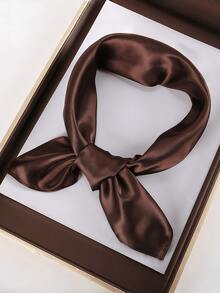 1 pieza Bufanda de unicolor, cómoda, elegante, única, clásica, versátil, de moda para mujer para primavera/otoño - Teja - Ver 8