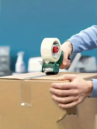 1 rolo de fita de embalagem de 76 jardas / 1 rolo com dispensador de fita, fita transparente resistente - à prova d'água, vedação forte para embalagem e envio - fita de vedação de caixa de polipropileno para uso doméstico, comercial e comercial, transparente e multiuso para envio em escritórios, residências e escolas.