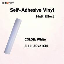 1pc Cheonet Permanent Adhesive Vinyl Matte/Glossy Colored Vinyl Sticker, Suitable For Party Decoration DIY - White - View 25