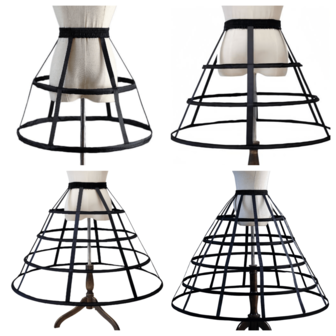 1pc Women's Black & White Lolita Petticoat, Breathable Mesh Underskirt With 2-5 Layers Steel Boned, Suitable For Weddings, Parties, Cosplay, Halloween, Prom Dresses