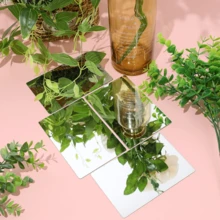 8 piezas de espejos de plástico irrompibles, láminas de espejo acrílico, espejos cuadrados mini de varios tamaños, espejos de ladrillo de vidrio, adecuados para el centro de la mesa de comedor, bodas, decoración del hogar, gabinete, decoración de espejo rectangular