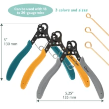 KLONKEE Alicates de punta redonda - Disponibles en varios tamaños que incluyen alicates de punta redonda de 1.5mm, 2.25mm y 3mm, adecuados para hacer joyas, cortadores de alambre, mordazas de alicates de punta redonda, mango ergonómico para un agarre cómodo para manualidades con cuentas y proyectos de artesanía de alta precisión, compatibles con alambre de artesanía de calibre 18-26 (no adecuados para alambre de metal con núcleo de acero). - Multicolor - Ver 7