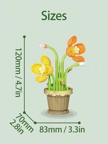 Mini Bouquet Bonsai Tree Toy Building Block Set, 105-365 Building Block Particles, DIY Simulated Plant Series Building Block Toys, Toy Building Blocks Suitable For Home And Office Decoration, Bouquet Set, Suitable For Adults, Mother's Day Gift, Birthday Gift, Valentine's Day Gift, Christmas Toy - Multicolor - View 3