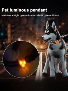 5pcs LED Pet Glow Pendant Collar, Waterproof Dog Collar Light With 3 Lighting Modes, Visible At Night For Outdoor Walking, Silicone LED Dog Collar Tag Light, Decoration For Night Safety, Battery Included - Multicolor - View 8