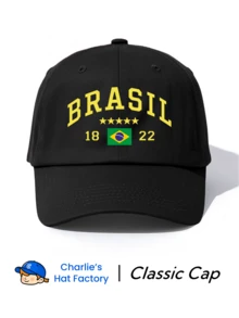 1顶巴西印花棒球帽，经典休闲复古风，柔软吸汗带，尺寸可调节，轻便防晒，百搭复古老爹帽，适合户外运动、日常穿着、聚会和度假，是送给家人和朋友的完美礼物。 - 巴西 - 查看 18