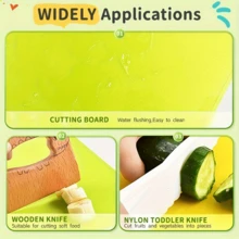 13-Piece Children's Kitchen Toy Set, Realistic Cooking Toy Knife With Plastic Blade, Cutting Board And Peeler - Educational Gift For Toddlers - 淡黃色 - 查看 6