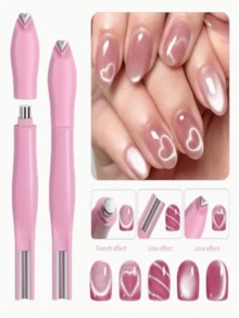 全新强磁力磁性美甲套装 - 设计有心形、蛇形图案、线条、法式尖头、闪光和广亮效果 - 可拆卸猫眼磁铁，实现家庭沙龙级美甲体验 - 多功能美甲工具套装，包括磁性指甲油（无需胶水） - 适合派对婚礼 - 查看 5