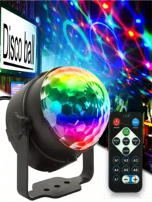 USB Powered Disco Ball Magic Atmosphere Projection Lamp, Plastic Countertop Rotating Party Lighting, Portable DJ Stage Effect For Various Room Types - Colorful Crystal Magic Ball