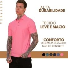 Kit 03 Premium Polyamide Polo Shirt Men's Shirt With Collar And Button Breathable Fabric - 黑色/海軍藍/鋼藍色 - 查看 6