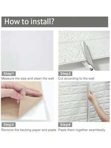 可移除自粘墙纸 3D 防水 PVC 泡沫墙纸防潮易粘贴儿童房卧室客厅浴室育儿室、趣味、波西米亚风格、出租屋家庭办公室墙壁改造墙面装饰、壁画、挂毯、现代装饰贴纸（无需胶水工具）