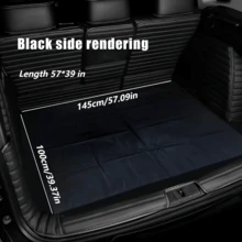 1 Car Trunk Protector - Durable Cargo Anti-Slip Mat, Pet Mat, And Interior Accessories Set, Suitable For All Car Models - màu đen - Xem 2
