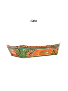 10pcs/20pcs Mexican Paper Food Trays Nacho Boats Trays Mexican Theme Decorations Mexican Food Snack Containers Paper Party Supplies Day Of The Dead Popcorn Paperboard Holder Plates For Mexican Festival Taco Birthday - Multicolor - View 8