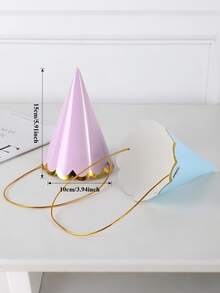 24pcs/12pcs/6pcs Pastel Party Hat, Birthday Party Cone Hat, Cute Cake Cone Birthday Paper Hat, Cute Crown, Bridal Wedding Center Bachelorette Party Party Decorative Hat, Colorful Hat - Multicolor - View 7