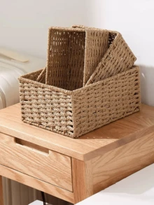 1/3 pezzi Cestino portaoggetti intrecciato a mano, contenitore per articoli da bagno, scaffale per spuntino e caramelle in cucina, scaffale per ufficio e studio, scaffale per cancelleria e medicinali, contenitore per giocattoli, contenitore per cosmetici e cura della pelle, decorazione per la casa, regalo