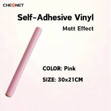 1pc Cheonet Permanent Adhesive Vinyl Matte/Glossy Colored Vinyl Sticker, Suitable For Party Decoration DIY - Pink - View 26