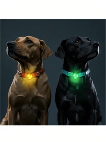 5pcs LED Pet Glow Pendant Collar, Waterproof Dog Collar Light With 3 Lighting Modes, Visible At Night For Outdoor Walking, Silicone LED Dog Collar Tag Light, Decoration For Night Safety, Battery Included - Multicolor - View 5