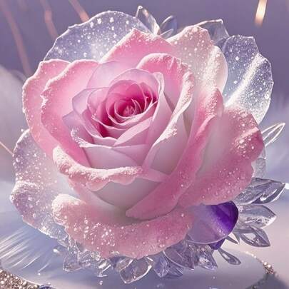 5D Frameless Diamond Painting Kit, Themed Around Various Flowers, Suitable For Decorating Office Spaces, Hotels, Cafes, And Home Walls Such As Living Rooms, Bedrooms, And Corridors. It Is The Perfect Gift For Friends And Family