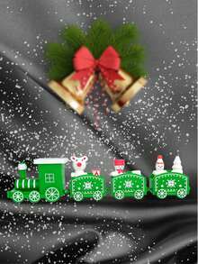 1/4pcs Christmas Baking Decor Mini Train Figurines, Santa Claus Gifts, Props & Scene Decor (The Mini Trains Are Hand-Painted, So Slight Color Variation May Occur, Which Is Normal And Not A Defect. Recommended Not To Purchase If You Require Exact Consistency).