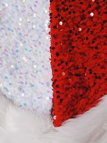 1 pièce Chapeau de Noël pailleté, cadeau de fête de Noël chaud et moelleux pour rassemblement festif, costume de festival