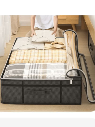 1 PC Under Bed Storage Bag, Space-Saving Wardrobe Organizer, Foldable Quilt And Sheet Storage, Folding Drawer Storage Bag, Wardrobe Organizer, Storage Box, Dressing Room Storage, Suitable For Clothing Decoration, Clothes, Underwear, Panties, T-Shirts, Jackets, Shoes, Home, School, Dormitory, Business Travel Choice Must-Have, The Best Choice For Christmas And New Year Gifts