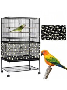 1pc Daisy Pattern Elastic Tight Mesh Netting Bird Cage Cover, All-Season Dustproof Protection For Birds