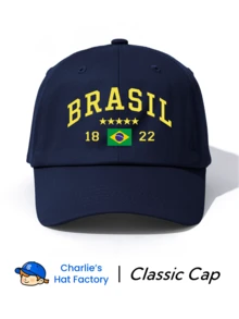 1顶巴西印花棒球帽，经典休闲复古风，柔软吸汗带，尺寸可调节，轻便防晒，百搭复古老爹帽，适合户外运动、日常穿着、聚会和度假，是送给家人和朋友的完美礼物。 - 巴西 - 查看 6