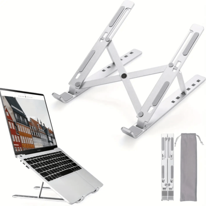 Computer Laptop Stand Tablet Monitor Stand Universal Foldable Cooling Support Stand, Portable 18inch Aluminum Alloy (6 Levels)