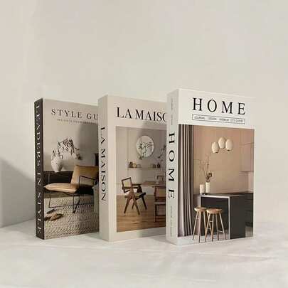 3 قطع كتب زخرفية مزيفة بطراز قديم، دعامة لديكور رف الكتب، مقهى/فندق، التصوير الفوتوغرافي، الأفلام/الفيديو