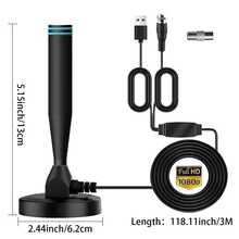 2025 HD TV Digital Antenna - 270 Mile Range, Supports 4K And 1080P, Indoor/Outdoor Use With Amplifier And Signal Booster - Compatible With HDTV, DVB-T2, DTMB, ATC, ISDB-T, ATSC, DAB/FM, Minimalist And Durable - Black - View 2