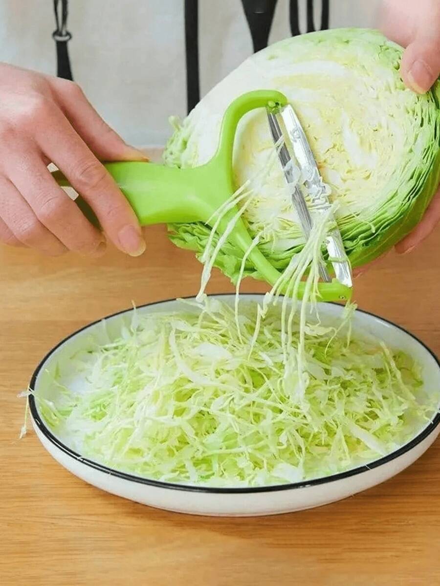1/3 件多功能不锈钢卷心菜切片机和蔬菜削皮器 - 非常适合切片、切碎和刮削 - 感恩节准备的必备厨房工具，蔬菜切片机，卷心菜切片机，紫甘蓝和卷心菜切片机，多功能蔬菜切片机，宽口切片机，厨房用品，日用品，厨房用餐区，蔬菜和水果工具，削皮器