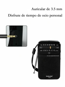 Radio Bluetooth AM / FM Reproductor de altavoz portátil Radio de gran capacidad compacta, regalos populares para ancianos, - Negro - Ver 6