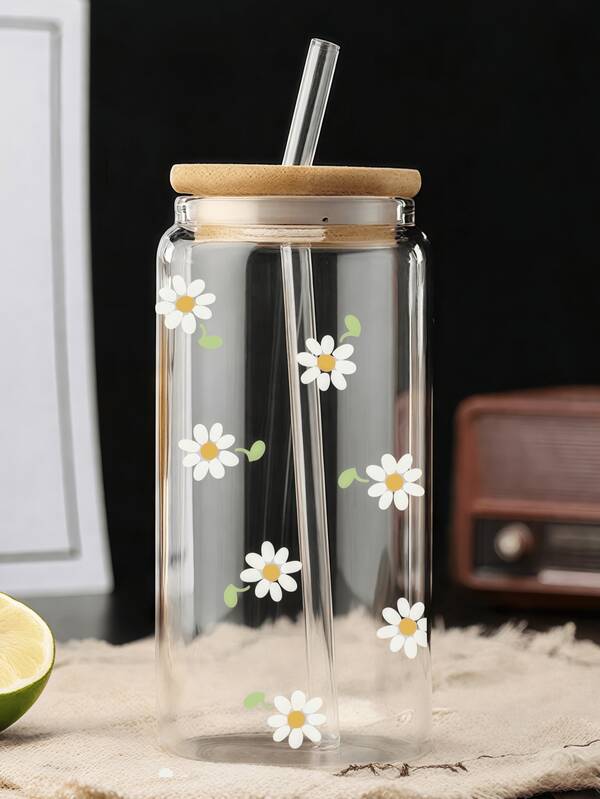 Glass Cup, High Borosilicate Glass, Sealed Bamboo Lid And Straw Cup, Reusable, Cold And Heat Insulation,Summer Outdoor, Suitable For Offices And Schools, For Coffee, Tea, Beer, Juice, Hot And Cold Drinks, Smoothies, Etc. Suitable For Parties, Festivals, Thanksgiving, Teachers' Day, Halloween, Christmas, Festival Gifts, For Mom, Lover, Boyfriend And Girlfriend Best Friend, A Gift For The Bride. Coffee Cup, Mug, Water Bottle