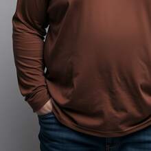 Men's Rock And Roll Metal Plus Size Long Sleeve T-Shirt 100% Cotton - 鏽棕色 - 查看 5