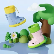 Botas de Lluvia para Niña y Niño Sharky Rain – Impermeables, Antiderrapantes, Divertido Diseño de Tiburón – Tallas 14 a 22 MX DENALI - Azul - Ver 4