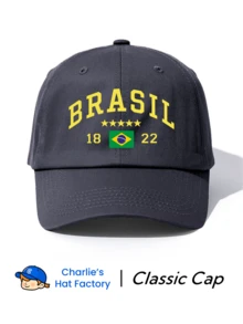 1顶巴西印花棒球帽，经典休闲复古风，柔软吸汗带，尺寸可调节，轻便防晒，百搭复古老爹帽，适合户外运动、日常穿着、聚会和度假，是送给家人和朋友的完美礼物。 - 巴西 - 查看 8
