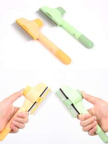 [Rechargeable Grooming] 2025 New 3-In-1 Rechargeable Cat & Dog Grooming Brush Anti-Static Steam, USB-Powered Massage & Hair Removal, Ergonomic Handle, 36V For Sensitive Light Beige, Pet Grooming