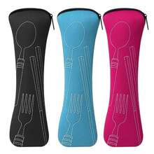 1pc Portable Tableware Set Storage Bag, Travel Camping Tableware Storage Bag, Reusable Storage Bag For Work/School Use, Back-To-School Season