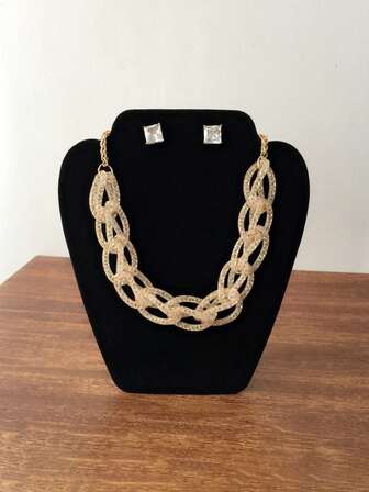 1 pieza Organizador de exhibición de joyas de terciopelo negro para collares, pendientes y colgantes, regalo para el Día de San Valentín y vuelta al colegio