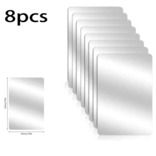 8 piezas de espejos de plástico irrompibles, láminas de espejo acrílico, espejos cuadrados mini de varios tamaños, espejos de ladrillo de vidrio, adecuados para el centro de la mesa de comedor, bodas, decoración del hogar, gabinete, decoración de espejo rectangular