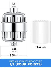 20级淋浴过滤系统，包含软水器、除氯器和滋养肌肤的淋浴喷头 - 家用过滤套装，是圣诞节/节日送礼佳品，浴室用品，浴室配件，浴室工具 - 杏色 - 查看 3