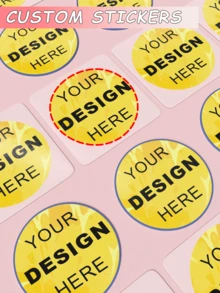 24 ملصق مخصص بقطر 4 سم، ملصقات أعمال شخصية، ملصقات مخصصة بأي تصميم أو شعار أو صورة أو نص أو عنوان أو رمز الاستجابة السريعة
