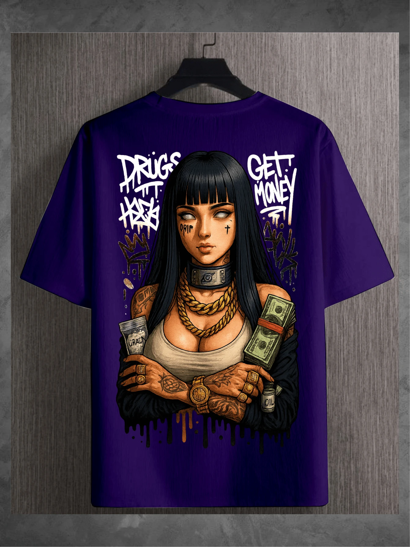 Hinataa T-Shirt Luxury Streetwear T-Shirt Unisex Fashion - Purple - View 1